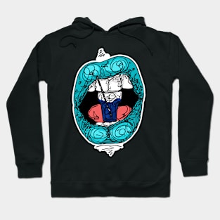 blue drink lips Hoodie